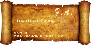 Findeisen Adony névjegykártya